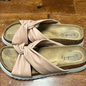 Wonderly Blush Knotted Slide Sandals